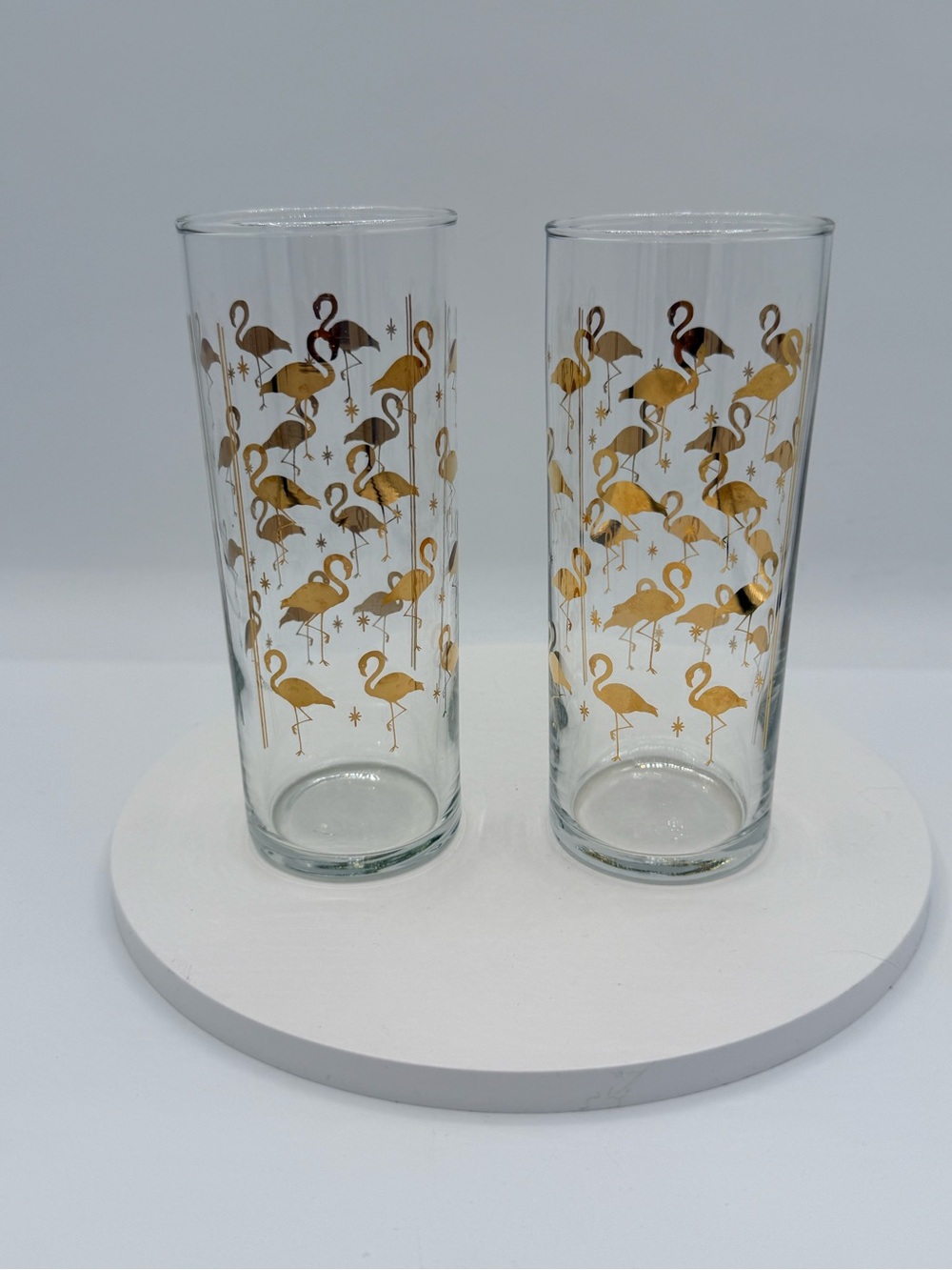 Gold Flamingo Highball Glasses - Set of 4